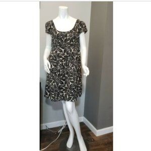 MICHAEL Kors Floral LINEN Cap Sleeve Dress Pockets